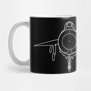 English Electric Lightning fighter aircraft outline graphic (white) Mug